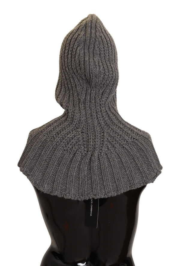 Elegant Cashmere Hood Scarf in Gray Dolce & Gabbana