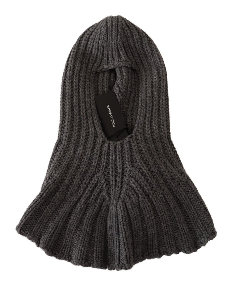 Elegant Cashmere Hood Scarf in Gray Dolce & Gabbana