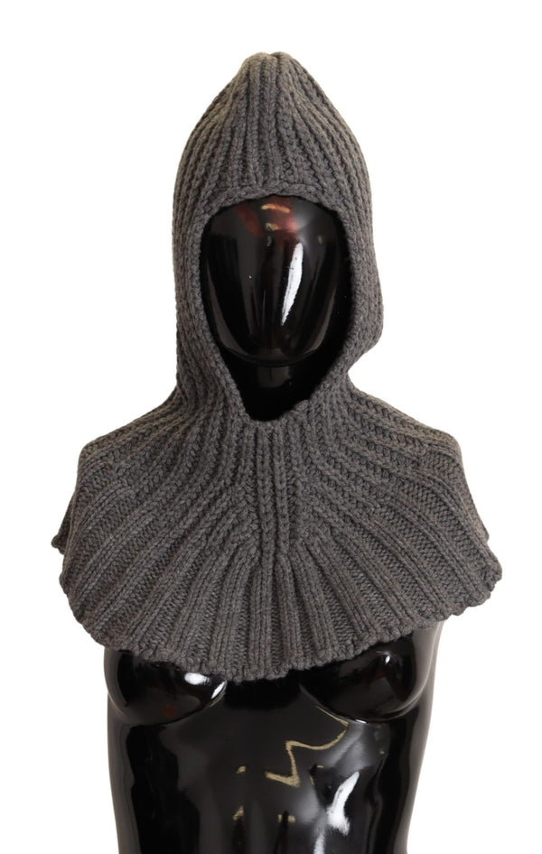 Elegant Cashmere Hood Scarf in Gray Dolce & Gabbana