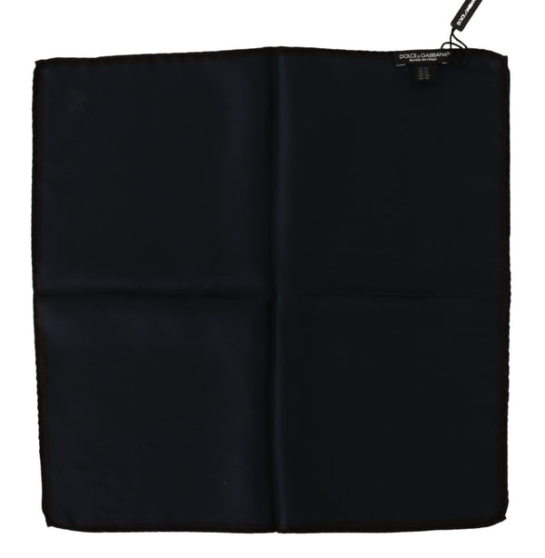 Elegant Silk Black Pocket Square Handkerchief Dolce & Gabbana