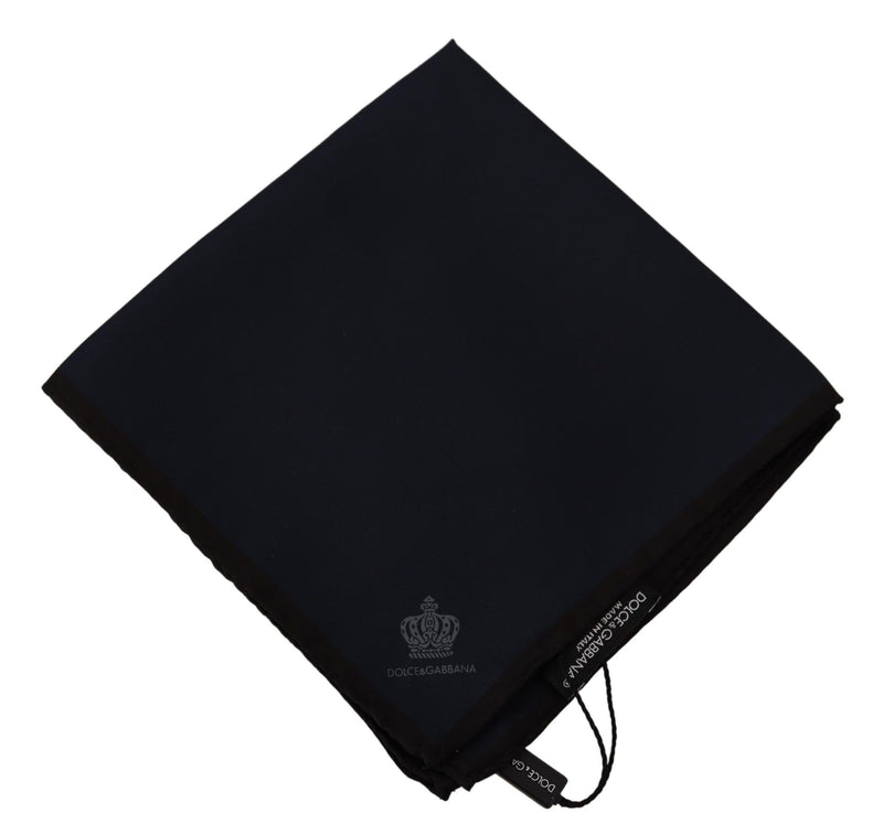 Elegant Silk Black Pocket Square Handkerchief Dolce & Gabbana