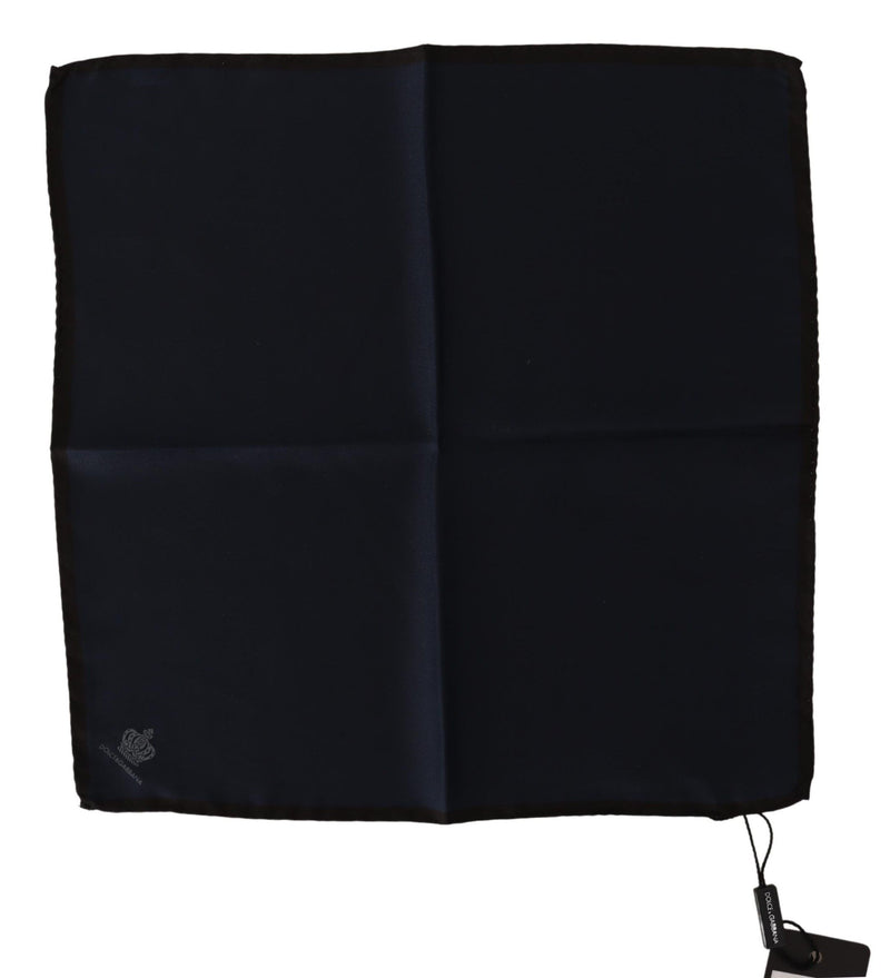 Elegant Silk Black Pocket Square Handkerchief Dolce & Gabbana