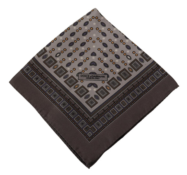 Elegant Silk Pocket Square in Rich Brown Dolce & Gabbana