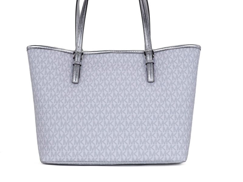 Jet Set Girls Print Medium Signature PVC Carryall Shoulder Tote Handbag (Bright White Multi) Michael Kors