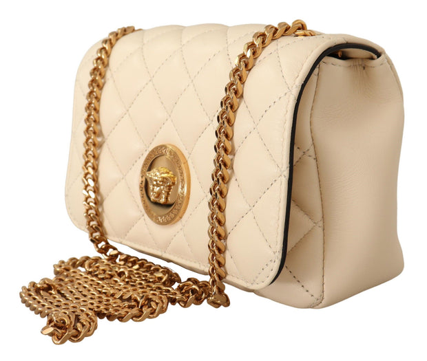 Chic Nappa Leather Crossbody in Purity White Versace