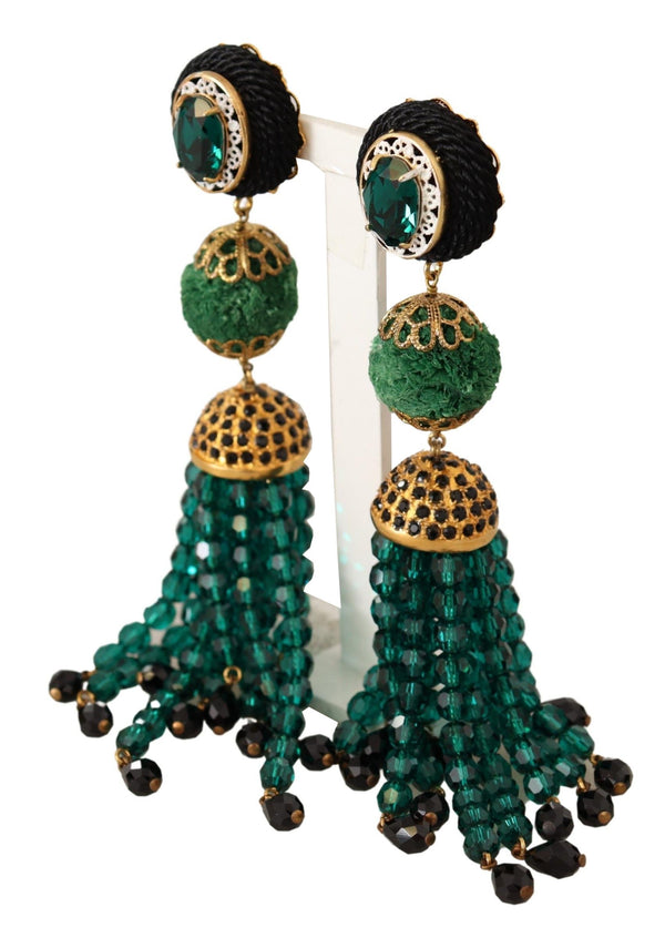 Elegant Crystal Drop Clip-On Earrings Dolce & Gabbana