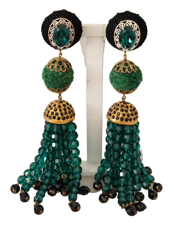 Elegant Crystal Drop Clip-On Earrings Dolce & Gabbana