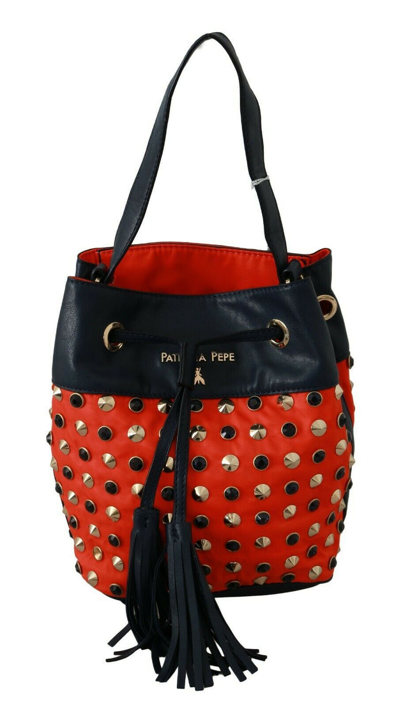 Chic Red Shoulder Tote with Leather Strap Patrizia Pepe