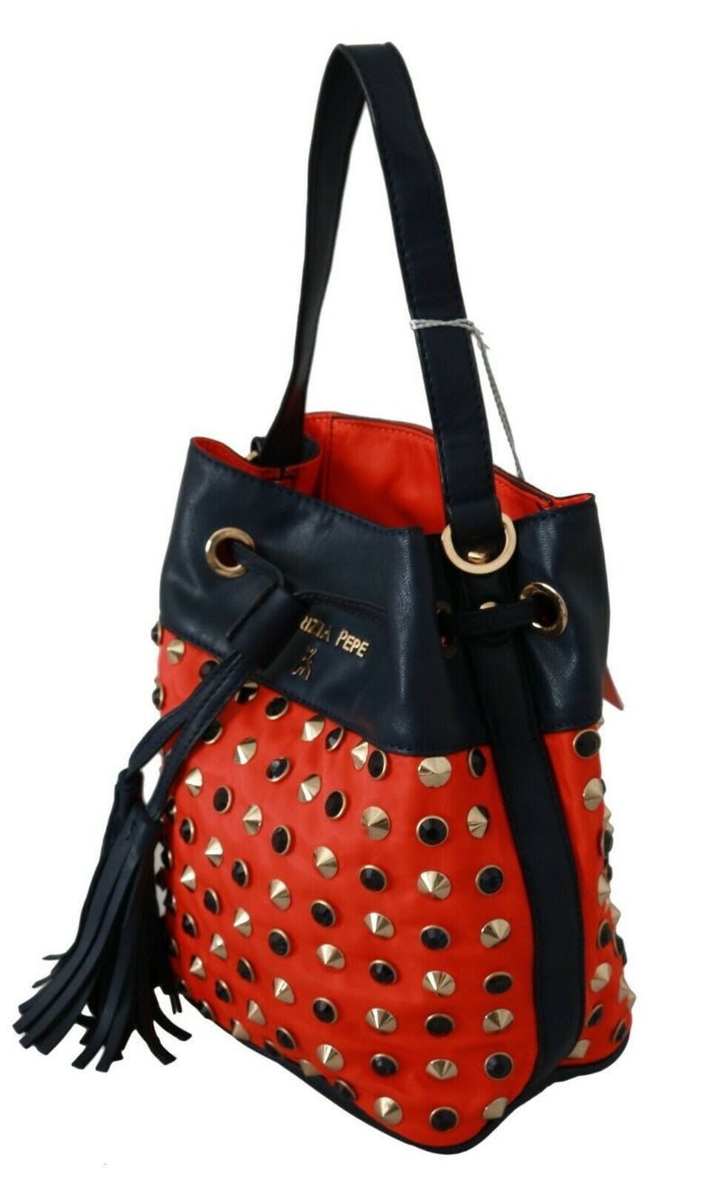 Chic Red Shoulder Tote with Leather Strap Patrizia Pepe