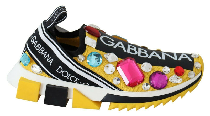 Embellished Yellow Sorrento Sneakers Dolce & Gabbana