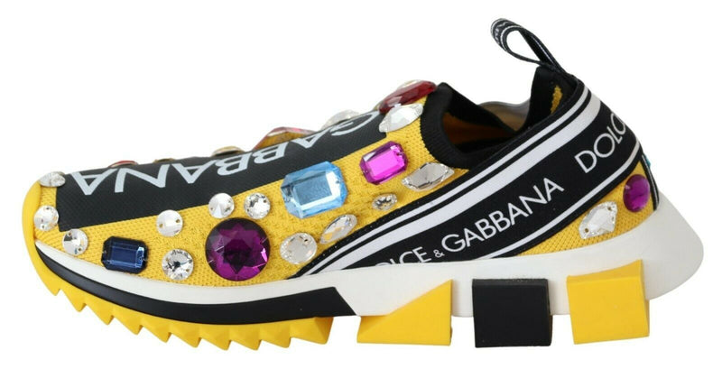 Embellished Yellow Sorrento Sneakers Dolce & Gabbana