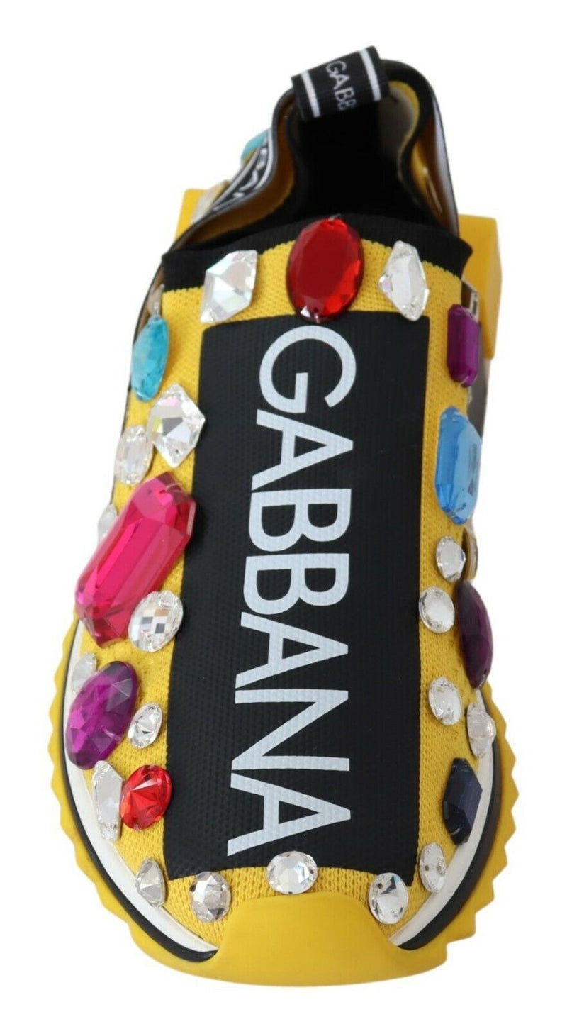 Embellished Yellow Sorrento Sneakers Dolce & Gabbana