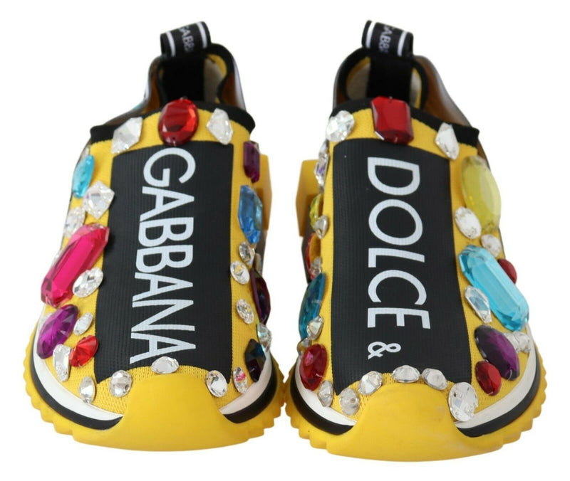 Embellished Yellow Sorrento Sneakers Dolce & Gabbana