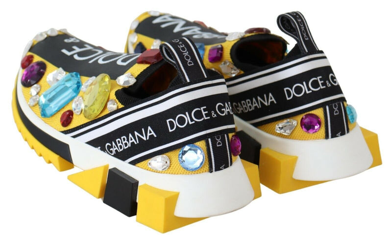 Embellished Yellow Sorrento Sneakers Dolce & Gabbana