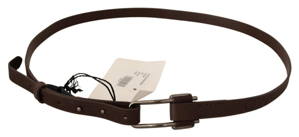 Elegant Brown Fashion Belt with Silver-Tone Buckle Costume National