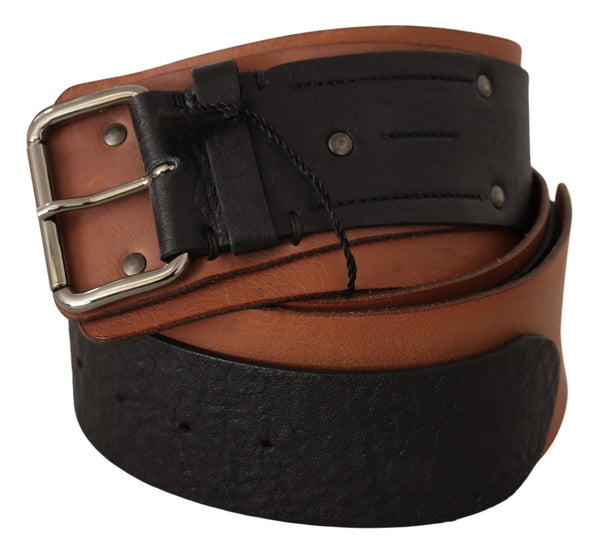 Elegant Dual-Tone Leather Fashion Belt Costume National