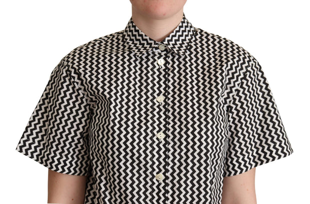 Zigzag Elegance Cotton Polo Top Dolce & Gabbana