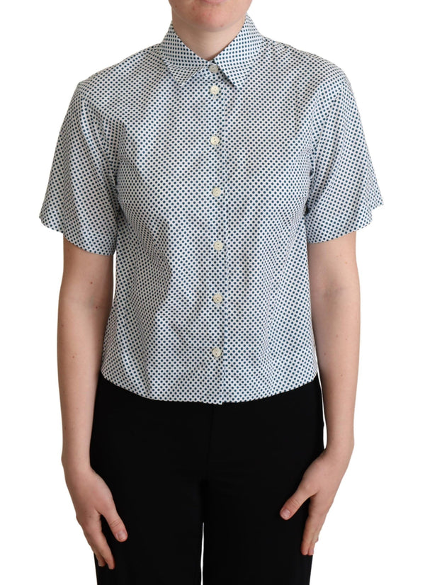 Elegant Polka Dot Cotton Polo Shirt Dolce & Gabbana