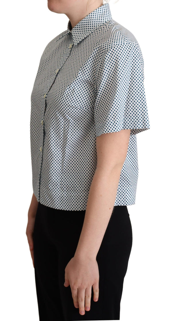 Elegant Polka Dot Cotton Polo Shirt Dolce & Gabbana