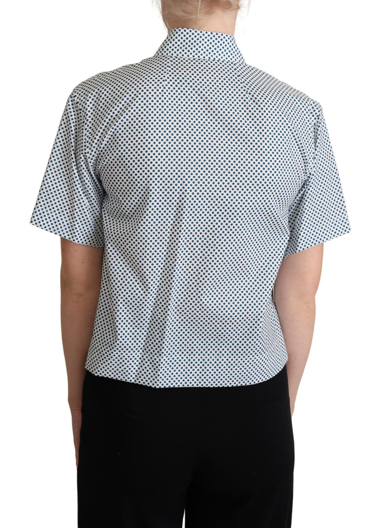 Elegant Polka Dot Cotton Polo Shirt Dolce & Gabbana