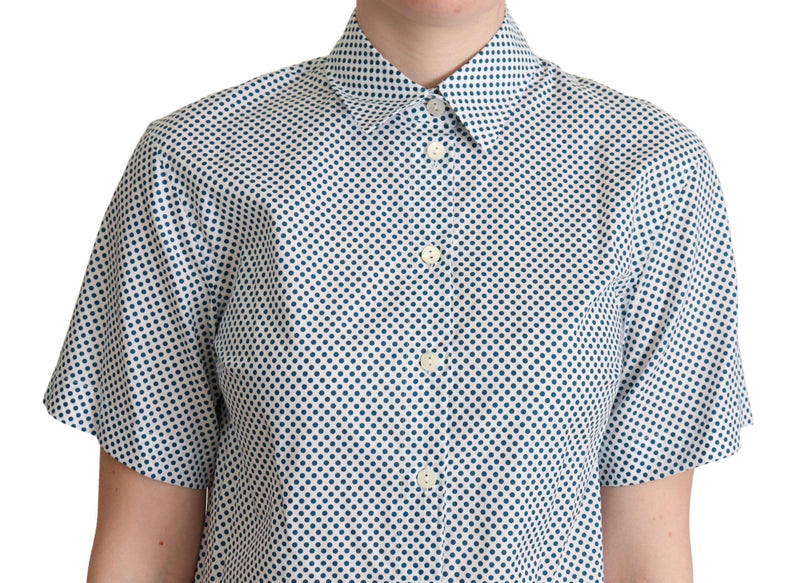 Elegant Polka Dot Cotton Polo Shirt Dolce & Gabbana