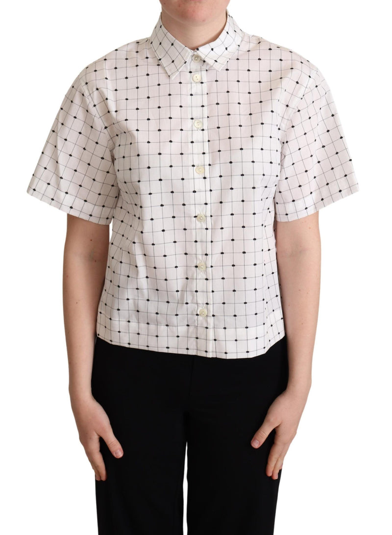 Chic Monochrome Polka Dot Polo Top Dolce & Gabbana