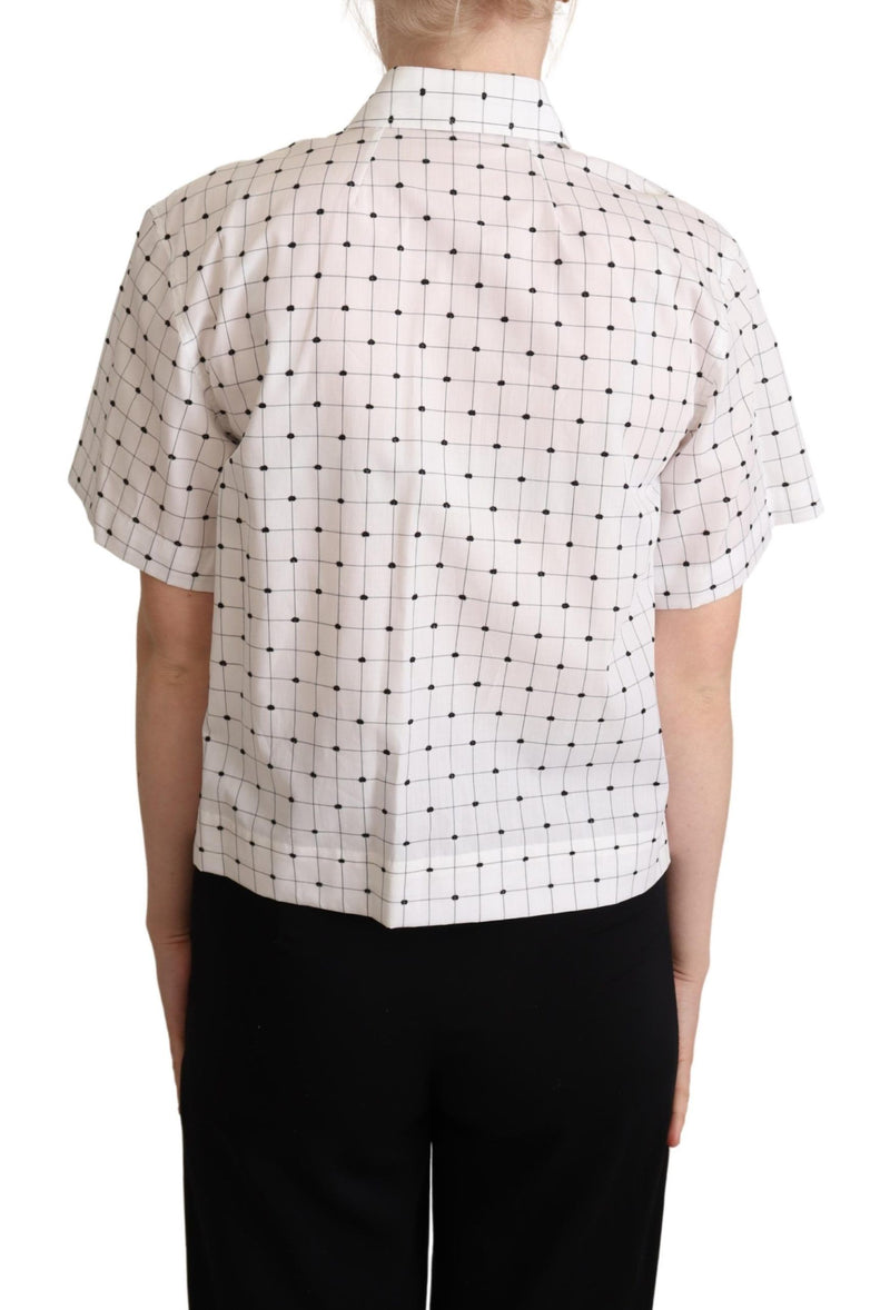 Chic Monochrome Polka Dot Polo Top Dolce & Gabbana