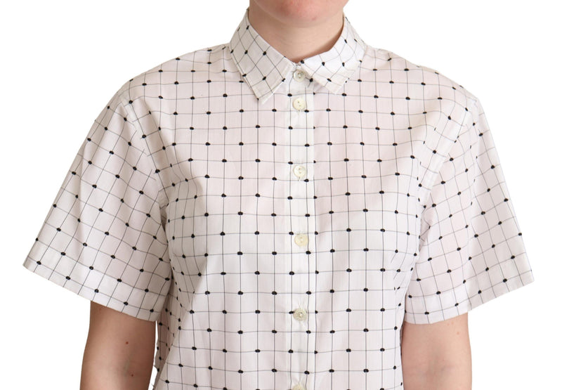 Chic Monochrome Polka Dot Polo Top Dolce & Gabbana