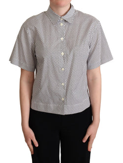 Elegant Polka Dot Cotton Polo Top Dolce & Gabbana