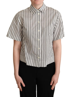 Elegant Striped Cotton Polo Top Dolce & Gabbana