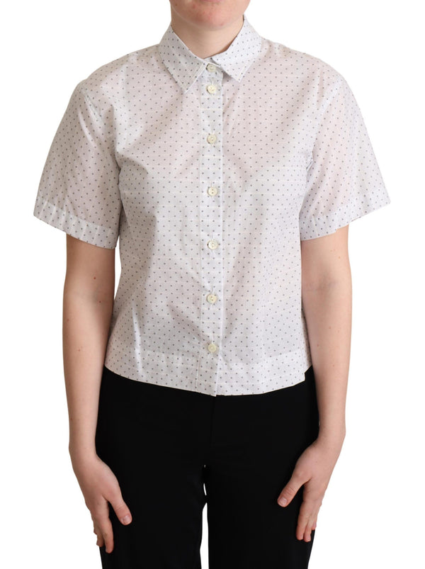 Elegant Polka Dot Cotton Polo Top Dolce & Gabbana