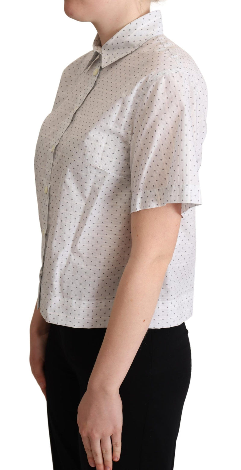 Elegant Polka Dot Cotton Polo Top Dolce & Gabbana