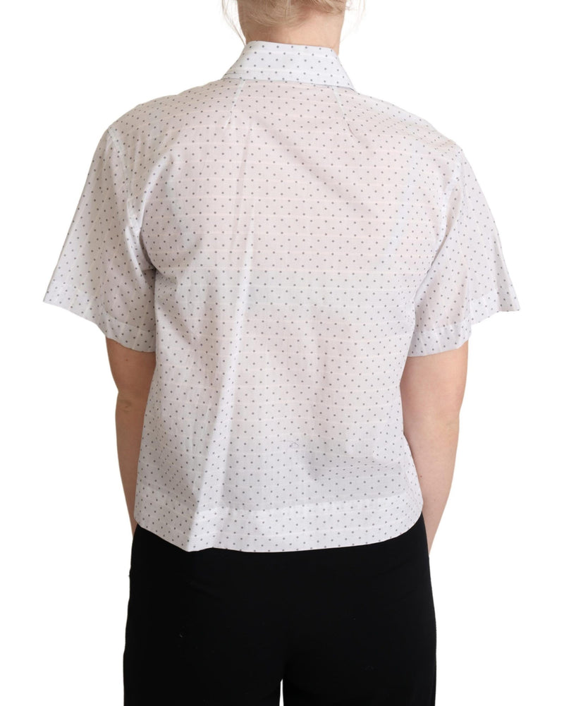 Elegant Polka Dot Cotton Polo Top Dolce & Gabbana