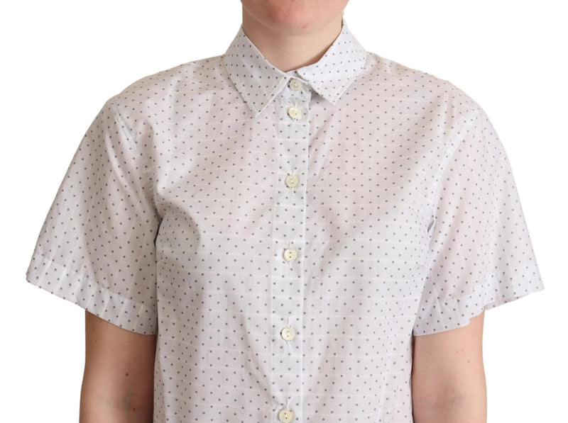 Elegant Polka Dot Cotton Polo Top Dolce & Gabbana