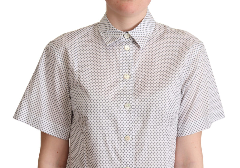 Chic Gray Polka Dot Short Sleeve Polo Dolce & Gabbana