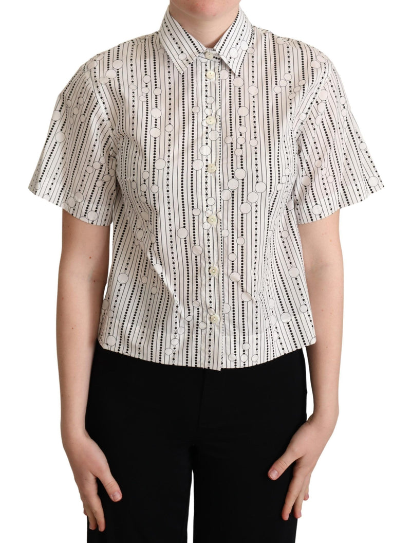 Geometric Elegance Collared Polo Top Dolce & Gabbana