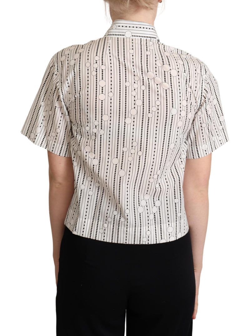 Geometric Elegance Collared Polo Top Dolce & Gabbana