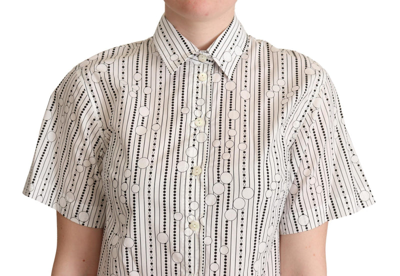 Geometric Elegance Collared Polo Top Dolce & Gabbana