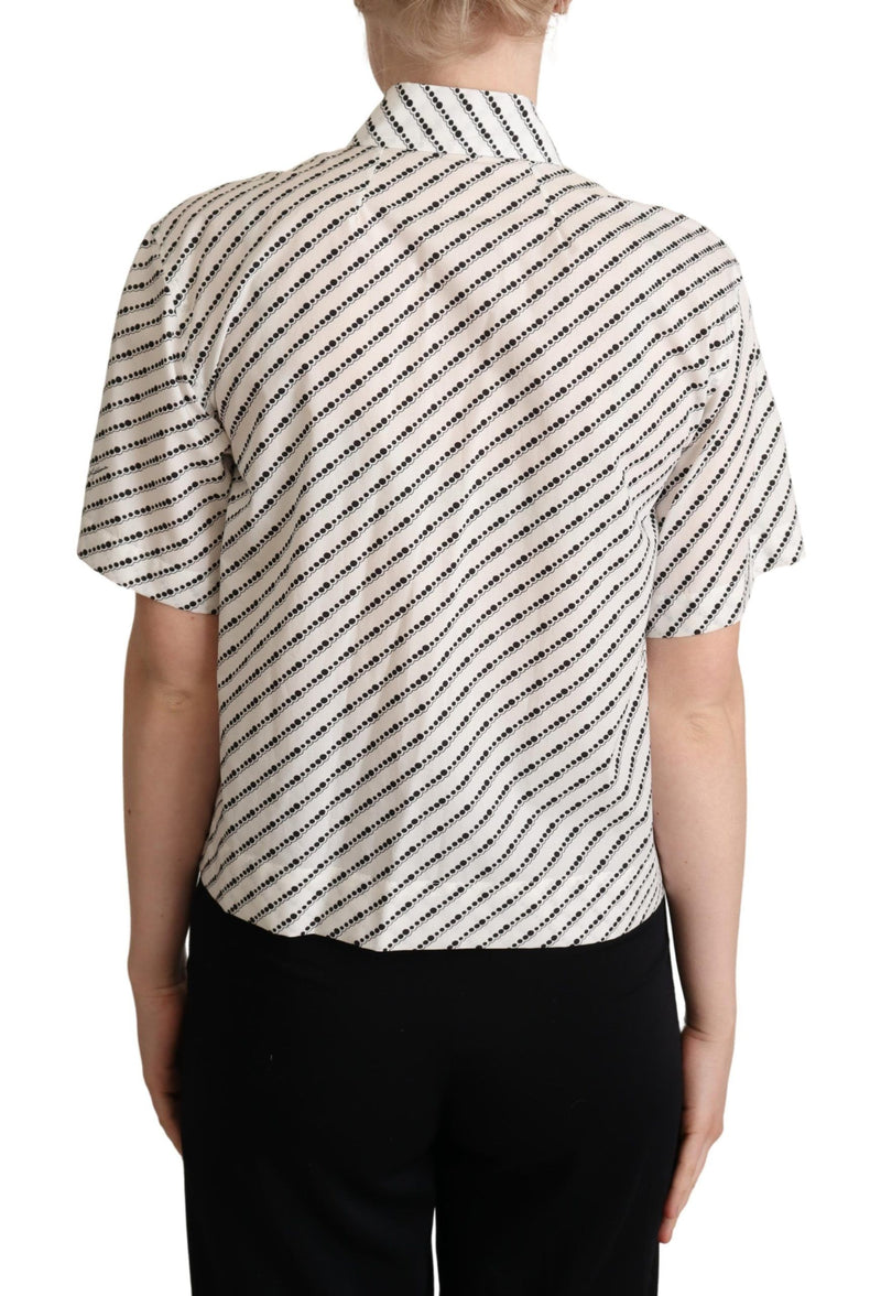 Elegant Dotted Cotton Polo Top Dolce & Gabbana