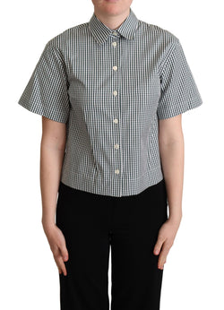 Elegant Checkered Cotton Polo Top Dolce & Gabbana