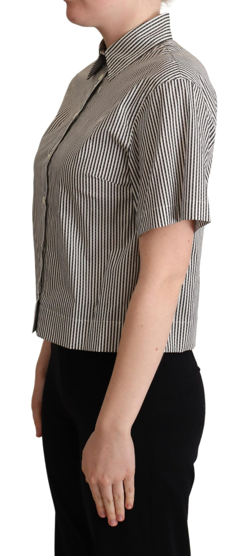 Elegant Striped Cotton Polo for Women Dolce & Gabbana