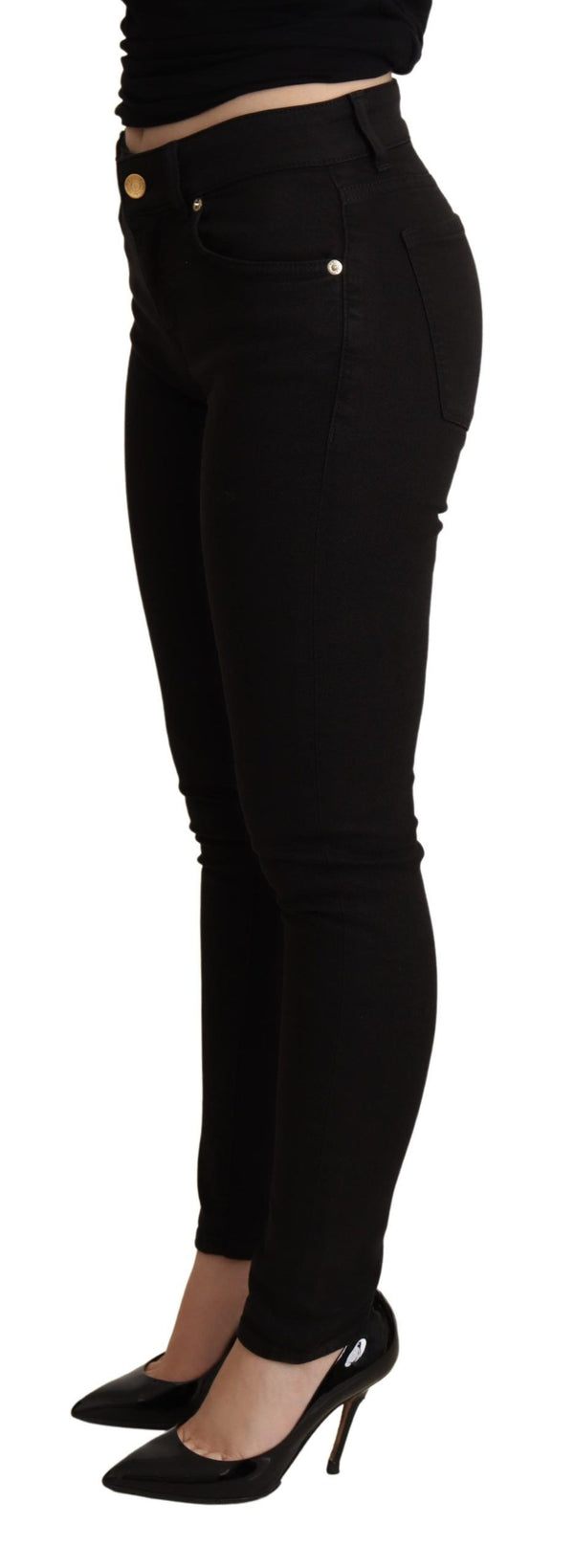 Elegant Mid-Waist Skinny Black Jeans Dolce & Gabbana