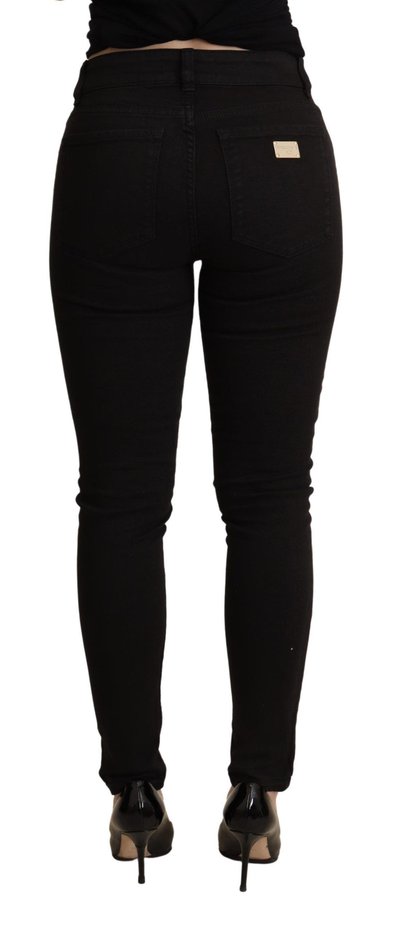 Elegant Mid-Waist Skinny Black Jeans Dolce & Gabbana