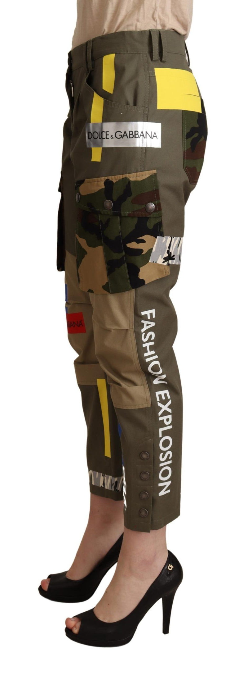 Chic Multicolor Patched Cargo Pants Dolce & Gabbana