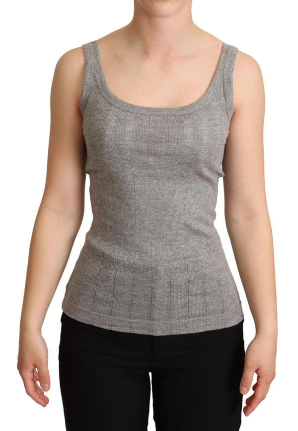 Elegant Sleeveless Gray Tank Top Dolce & Gabbana