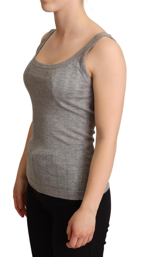 Elegant Sleeveless Gray Tank Top Dolce & Gabbana