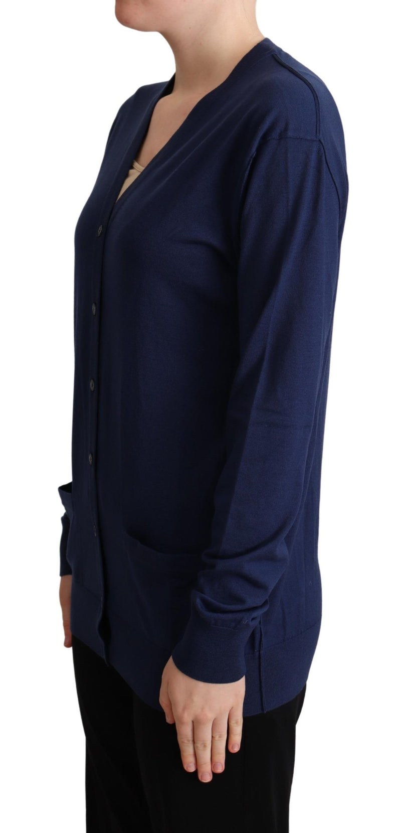 Elegant Virgin Wool Blue Cardigan Dolce & Gabbana