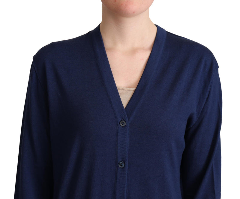 Elegant Virgin Wool Blue Cardigan Dolce & Gabbana