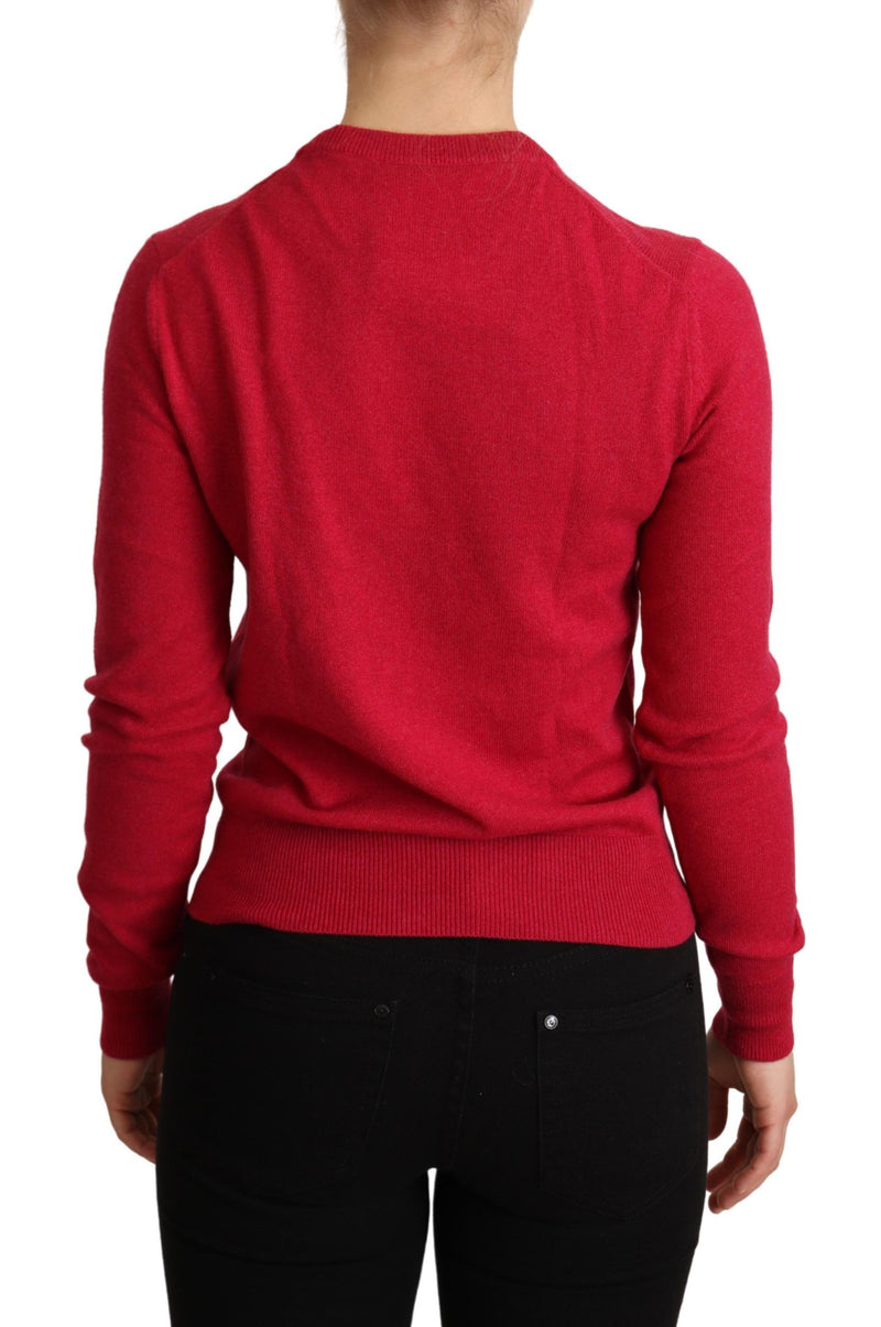 Chic Pink Cashmere Blend Crewneck Pullover Dolce & Gabbana