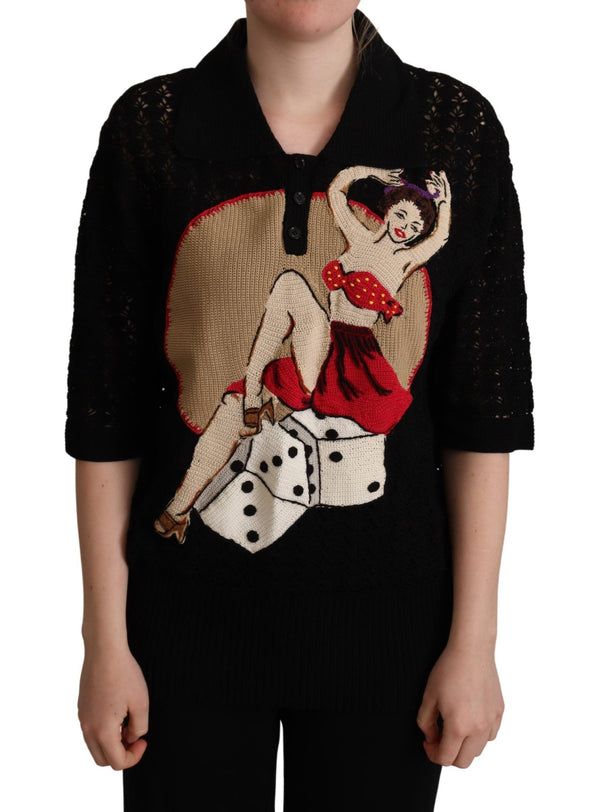 Embroidered Short Sleeve Luxury Sweater Dolce & Gabbana